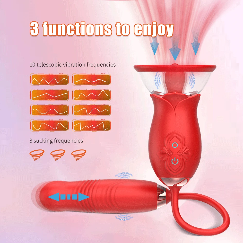Rose Sucking Vibrator for Women G Spot Clitoris Stimulator Thrusting Vagina Nipple Sucker Vibrating Goods Sex Toys for Adults Rose Sucking Vibrator for Women G Spot Clitoris Stimulator Thrusting Vagina Nipple Sucker Vibrating Goods Sex Toys for Adults