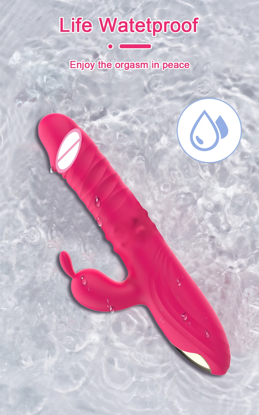 Rabbit Vibrator for Women Vagina G-Spot Nipple Clitoris Stimulator Thrusting Telescopic Rotating Dildo for Adult Sexy Toys