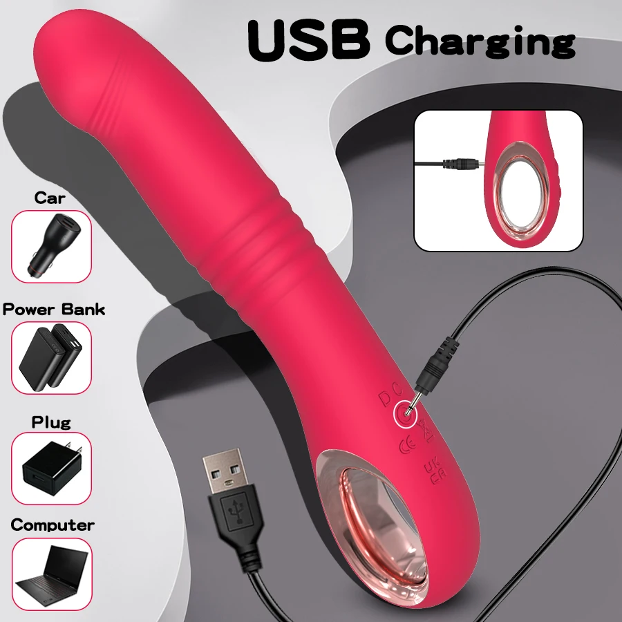 10 Modes Telescopic Vibrator for Women High Speed Motor G-Spot Climax Dildo Vibrating Female Masturbator Adult Sex Toy for Woman