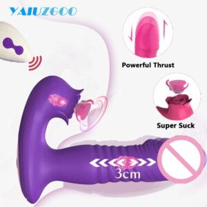 Thrusting Telescopic Vibrator For Women Dildo Clitoral Sucking Vibrators Remote Control Vaginal Clit Stimulator Adult Sex Toys
