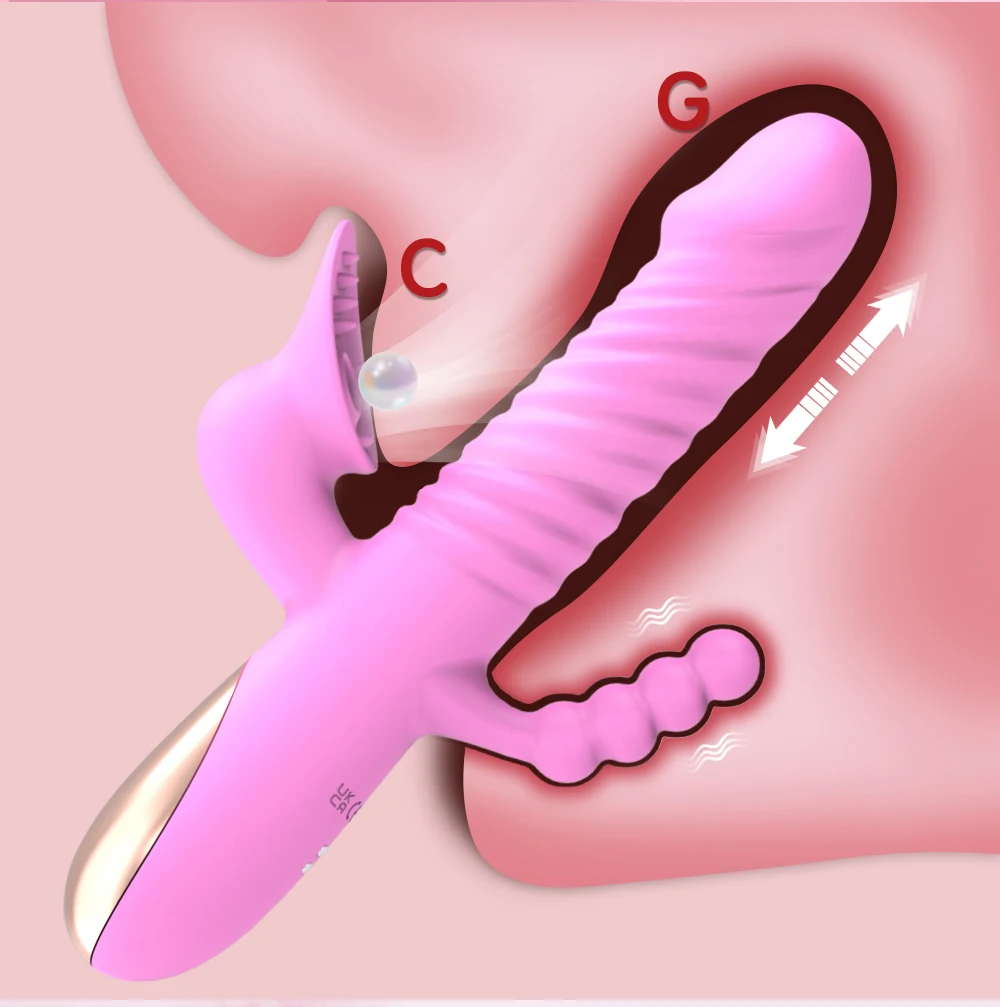 Thrusting Dildo Sucking Vibrators 3In1 Anal G spot Clitoral Sucker Stimulator Female Masturbator Oral Sex Toys For Women Sexshop
