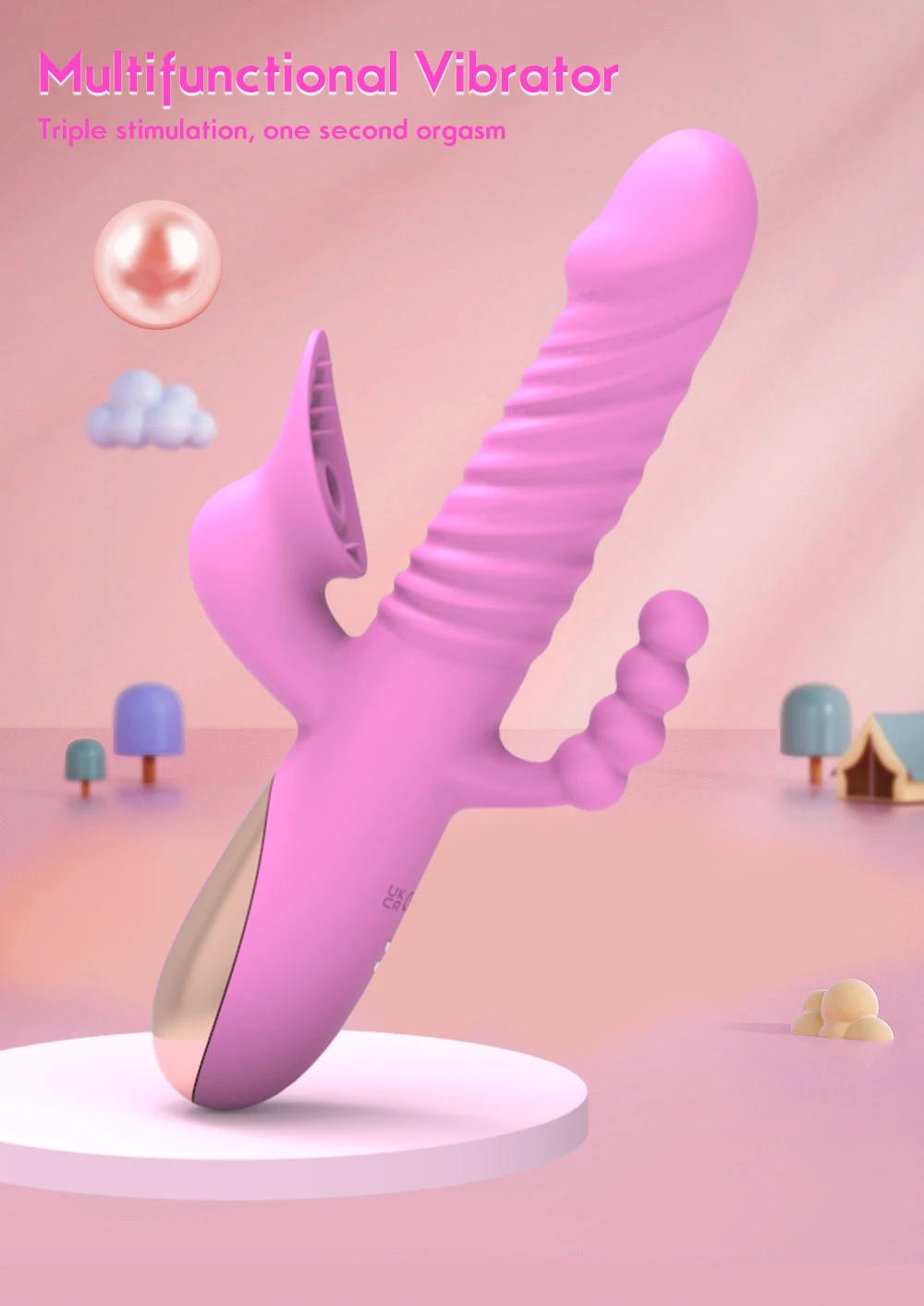 Thrusting Dildo Sucking Vibrators 3In1 Anal G spot Clitoral Sucker Stimulator Female Masturbator Oral Sex Toys For Women Sexshop