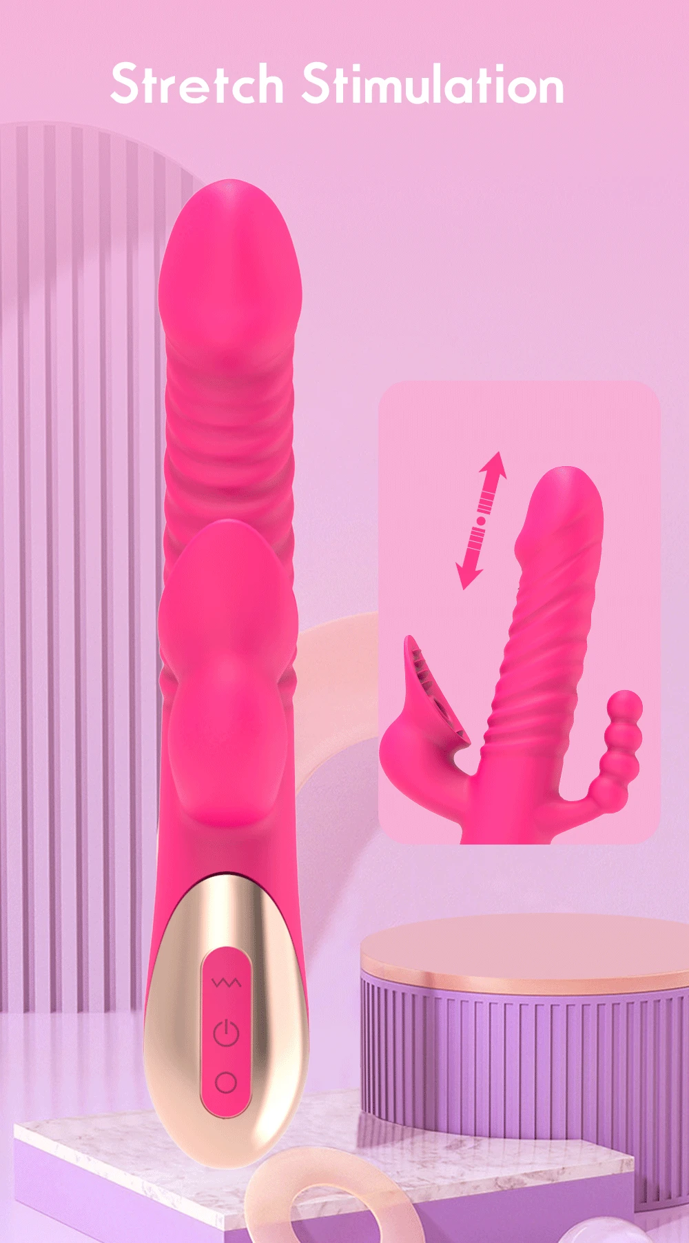 Thrusting Dildo Sucking Vibrators 3In1 Anal G spot Clitoral Sucker Stimulator Female Masturbator Oral Sex Toys For Women Sexshop