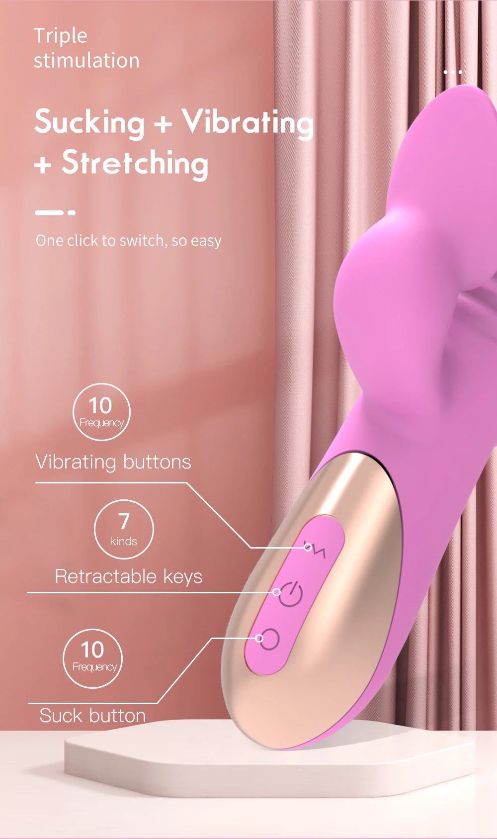 Thrusting Dildo Sucking Vibrators 3In1 Anal G spot Clitoral Sucker Stimulator Female Masturbator Oral Sex Toys For Women Sexshop