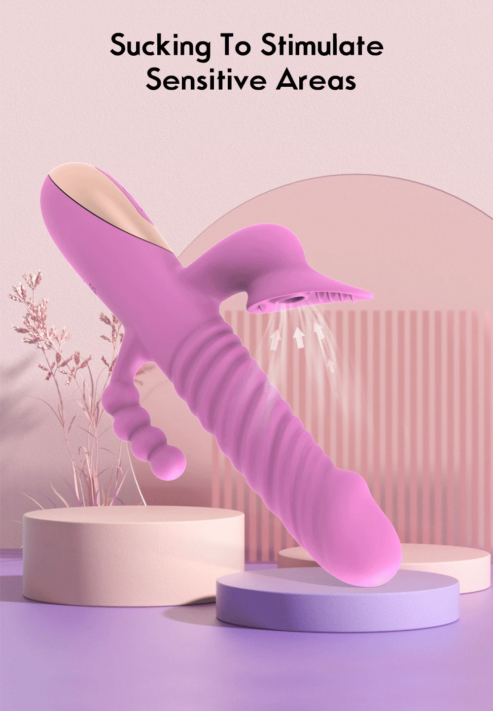 Thrusting Dildo Sucking Vibrators 3In1 Anal G spot Clitoral Sucker Stimulator Female Masturbator Oral Sex Toys For Women Sexshop