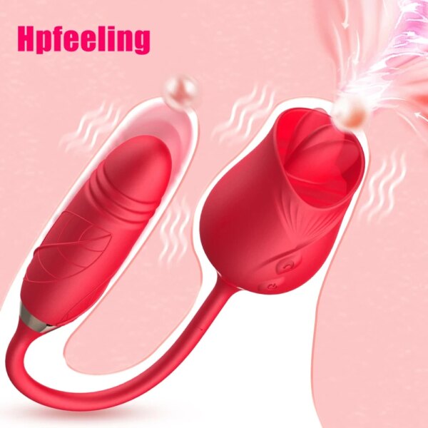 3 in 1 female masturbation rose sex toy clit clintoris g point thrust dildo oral sex vibrator g point stimulation licking erotic