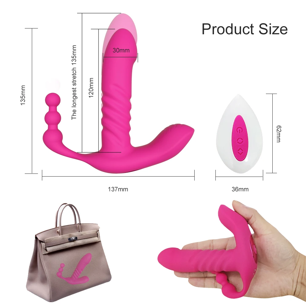 Wireless Remote Wearable Vibrator for Women Automatic Thrusting Dildo G Spot Clitoris Stimulator Vaginal Anal Sex Toys Adults 18 Wireless Remote Wearable Vibrator for Women Automatic Thrusting Dildo G Spot Clitoris Stimulator Vaginal Anal Sex Toys Adults 18