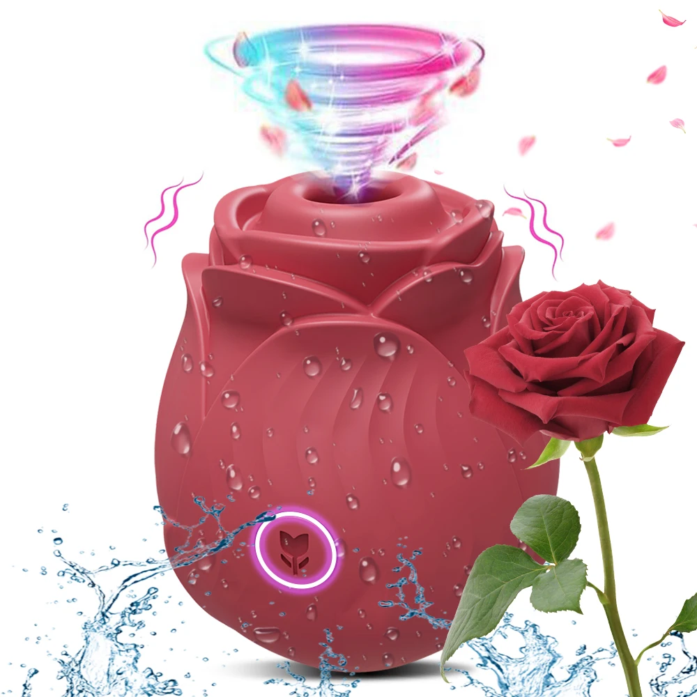 Rose-Sucking Thrusting Dildo Vibrator Toy for Women Vacuum Stimulator Nipple Clit Sucker Vibrating Egg Female Sex Toys for Adult