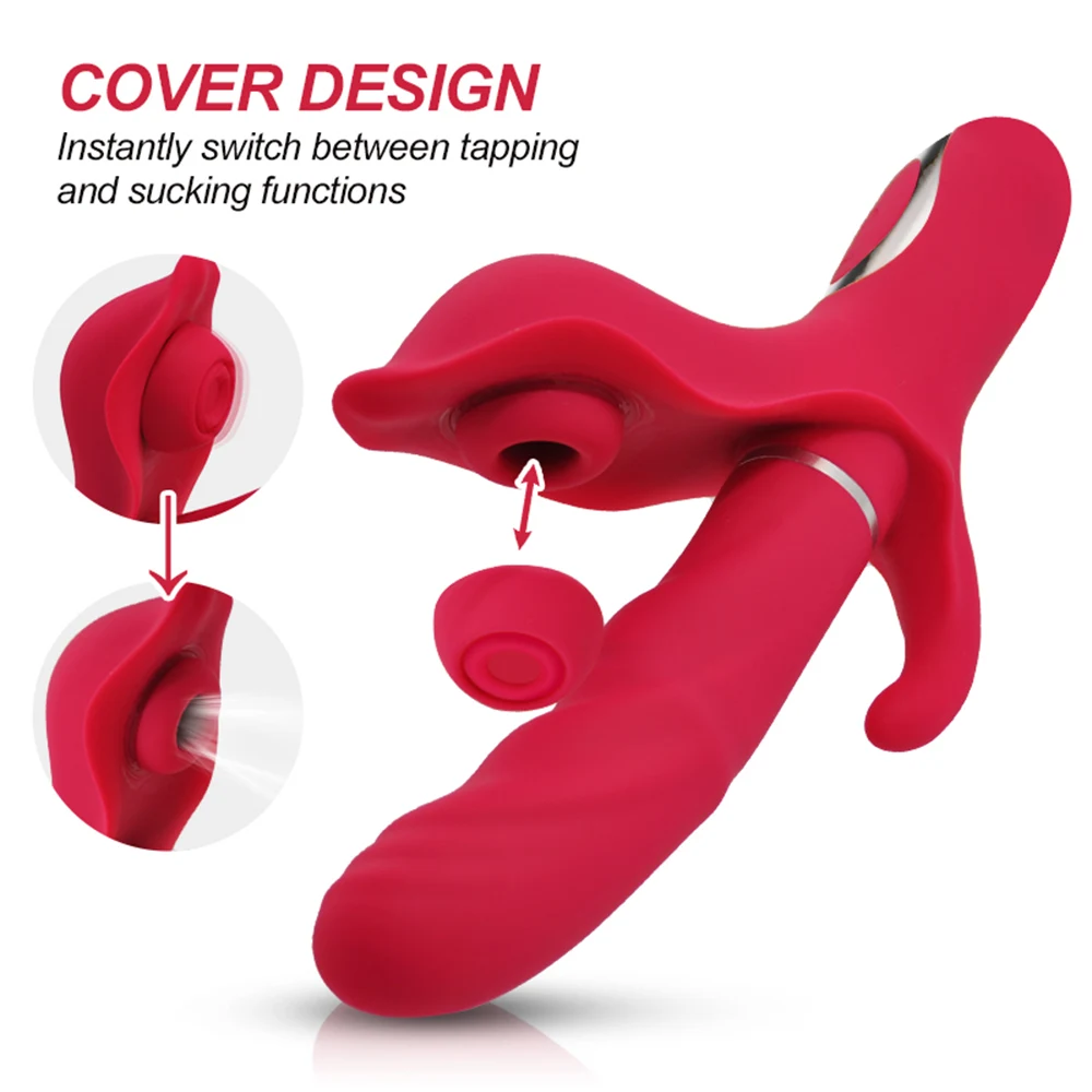 3-In-1 Thrusting Dildo Vibrator G Spot Rabbit Flapping Vibrator Clitoralis Stimulator Sex Toys Rechargeable Adult Toys For Women