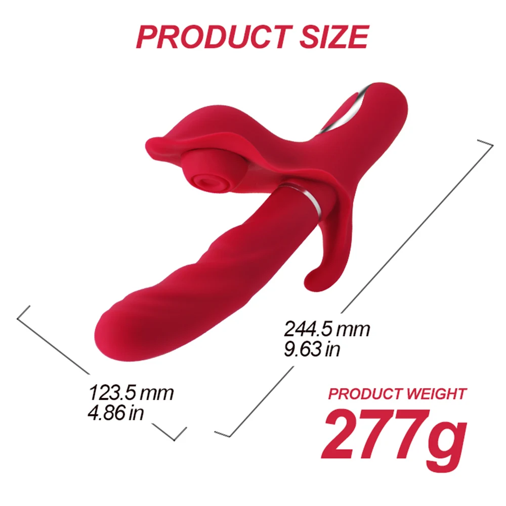 3-In-1 Thrusting Dildo Vibrator G Spot Rabbit Flapping Vibrator Clitoralis Stimulator Sex Toys Rechargeable Adult Toys For Women