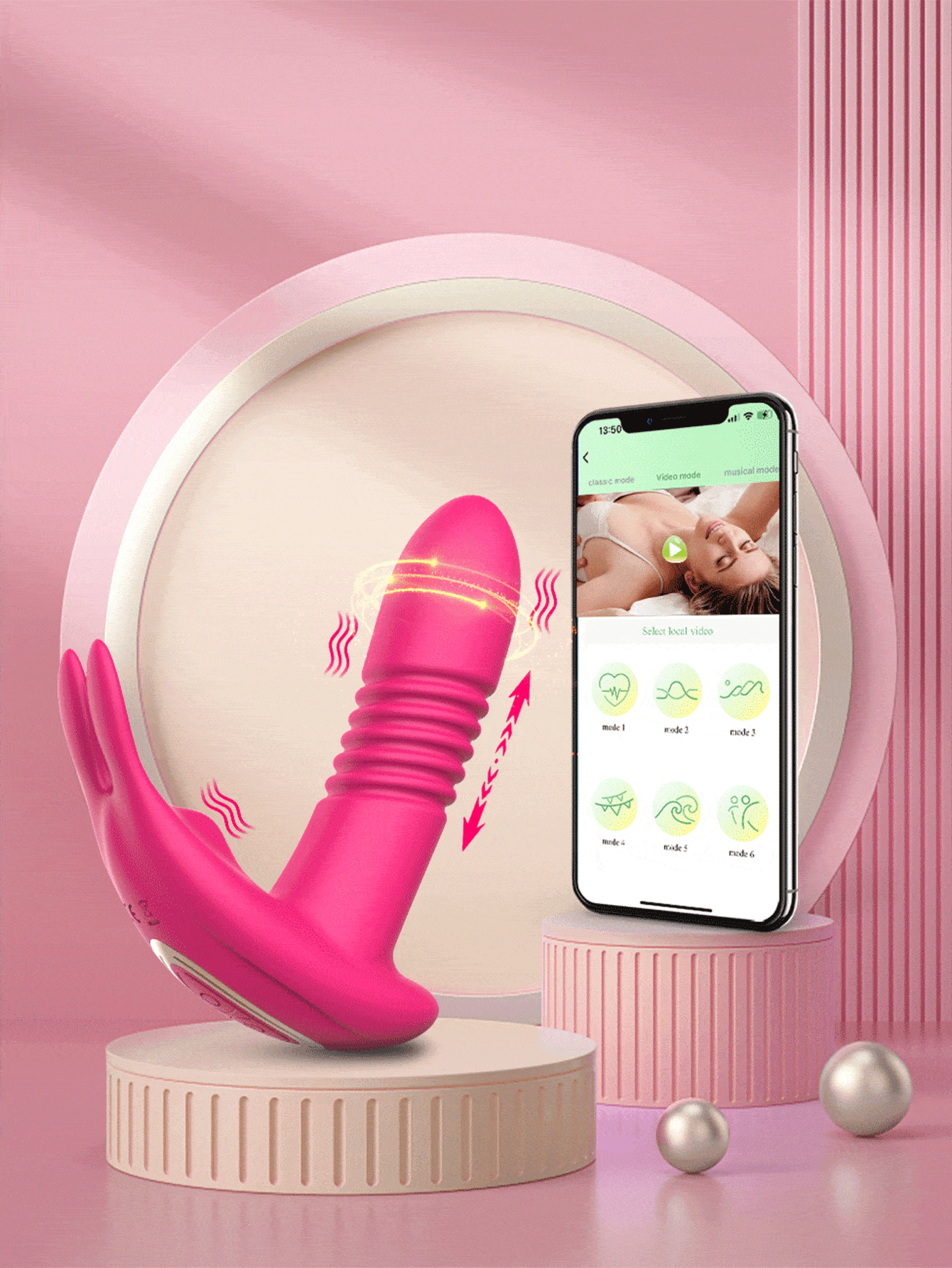 App Control Bluetooth Vibrator for Women Wearable Clitoris Stimulator G-spot Telescopic Dildo G Spot Female Masturbator Sex Toy