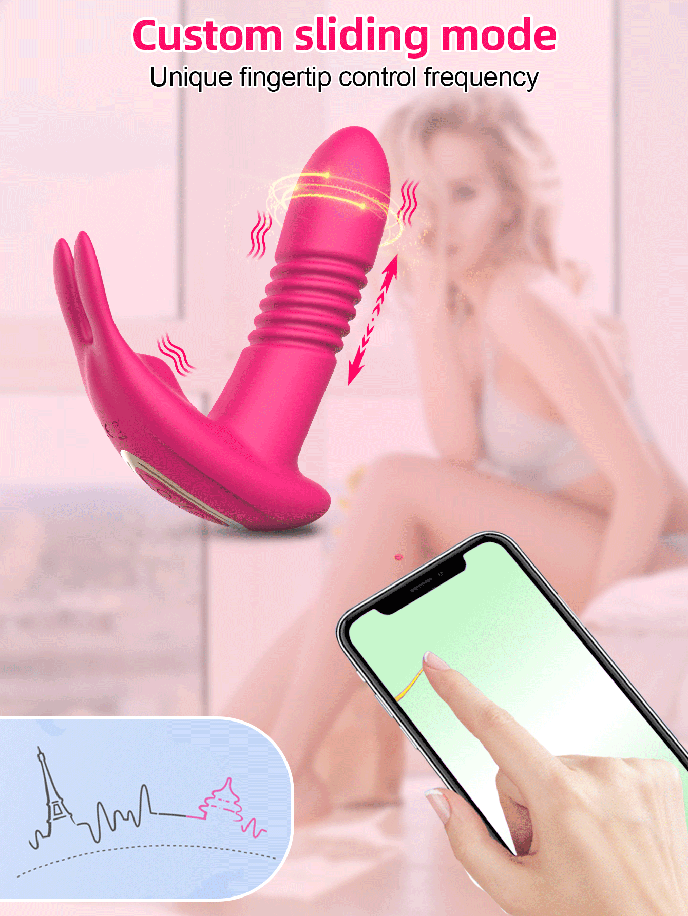 App Control Bluetooth Vibrator for Women Wearable Clitoris Stimulator G-spot Telescopic Dildo G Spot Female Masturbator Sex Toy