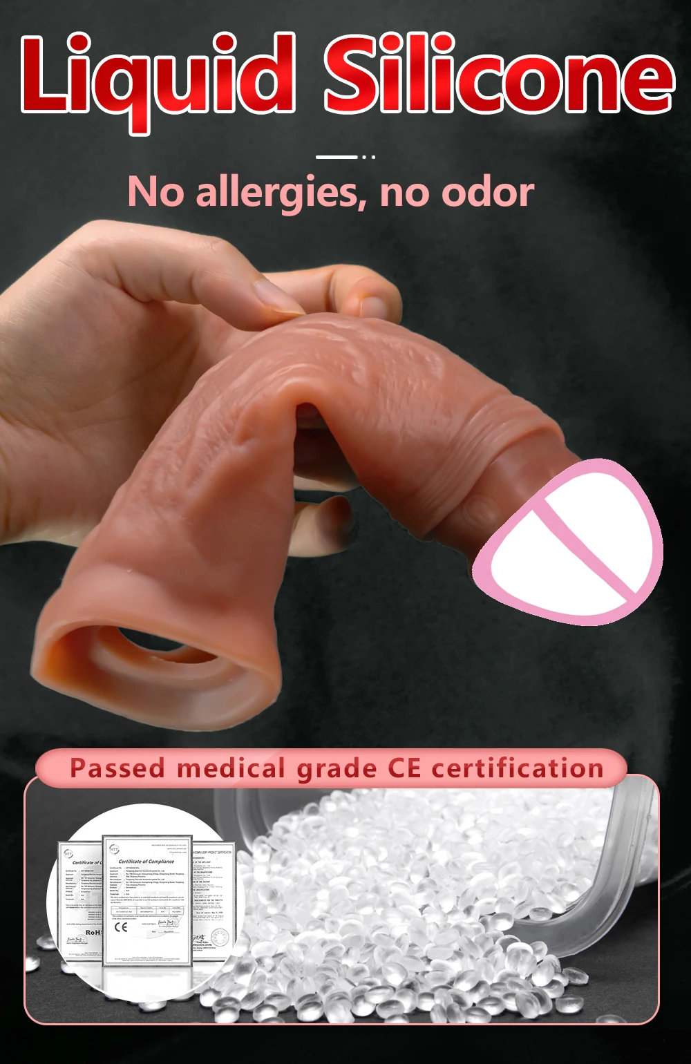 Vibrator for Men Penis Enlargement Sleeve Cover Case Cock Header Enlargement Extension Enhancement Men Sex Toy Silicone Condom