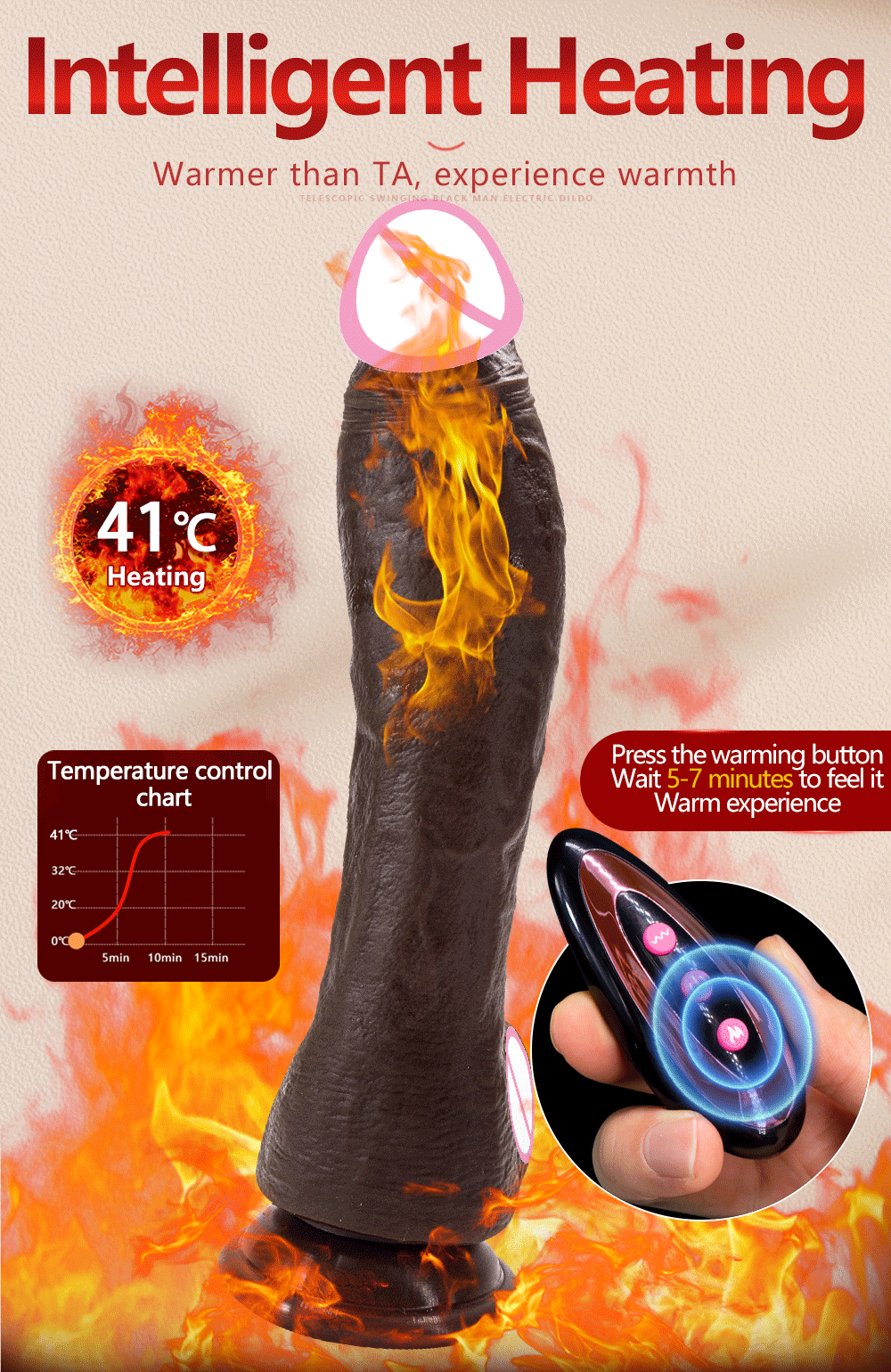 Big Vibrator Dildo for Women Heating Thrusting Realistic Sex Machine Sex Toys Dick Realistic Wireless Telescopic Dildo For Women