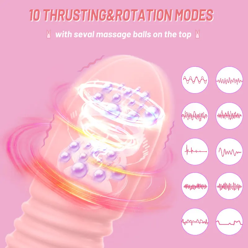 Rotating Vibrator Thrusting Telescopic Dildo Vagina G Spot Massage Clitoris Stimulator Masturbator Female Sex Toy For Women