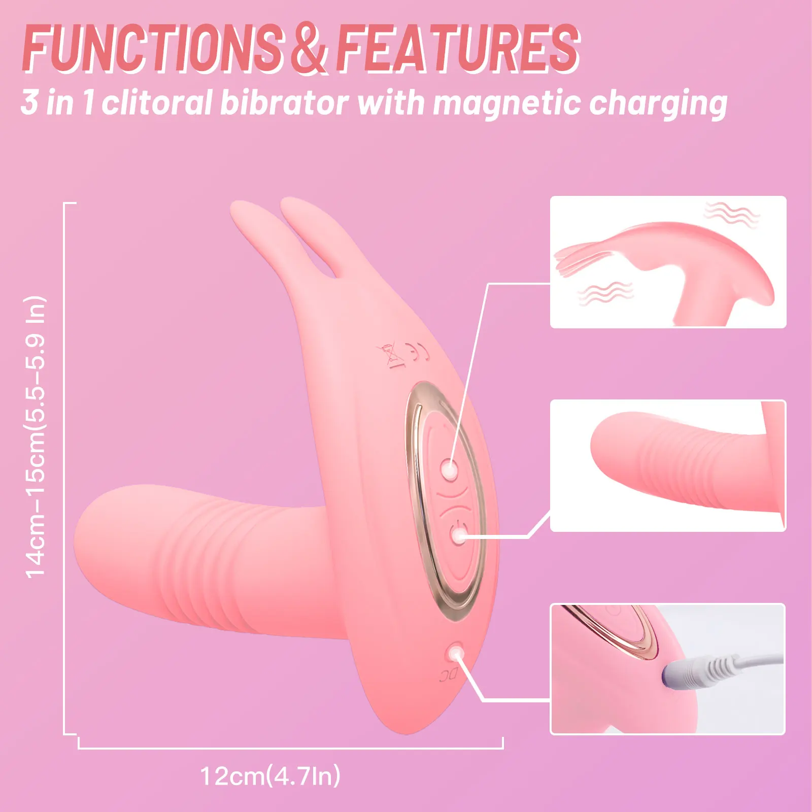 Rotating Vibrator Thrusting Telescopic Dildo Vagina G Spot Massage Clitoris Stimulator Masturbator Female Sex Toy For Women