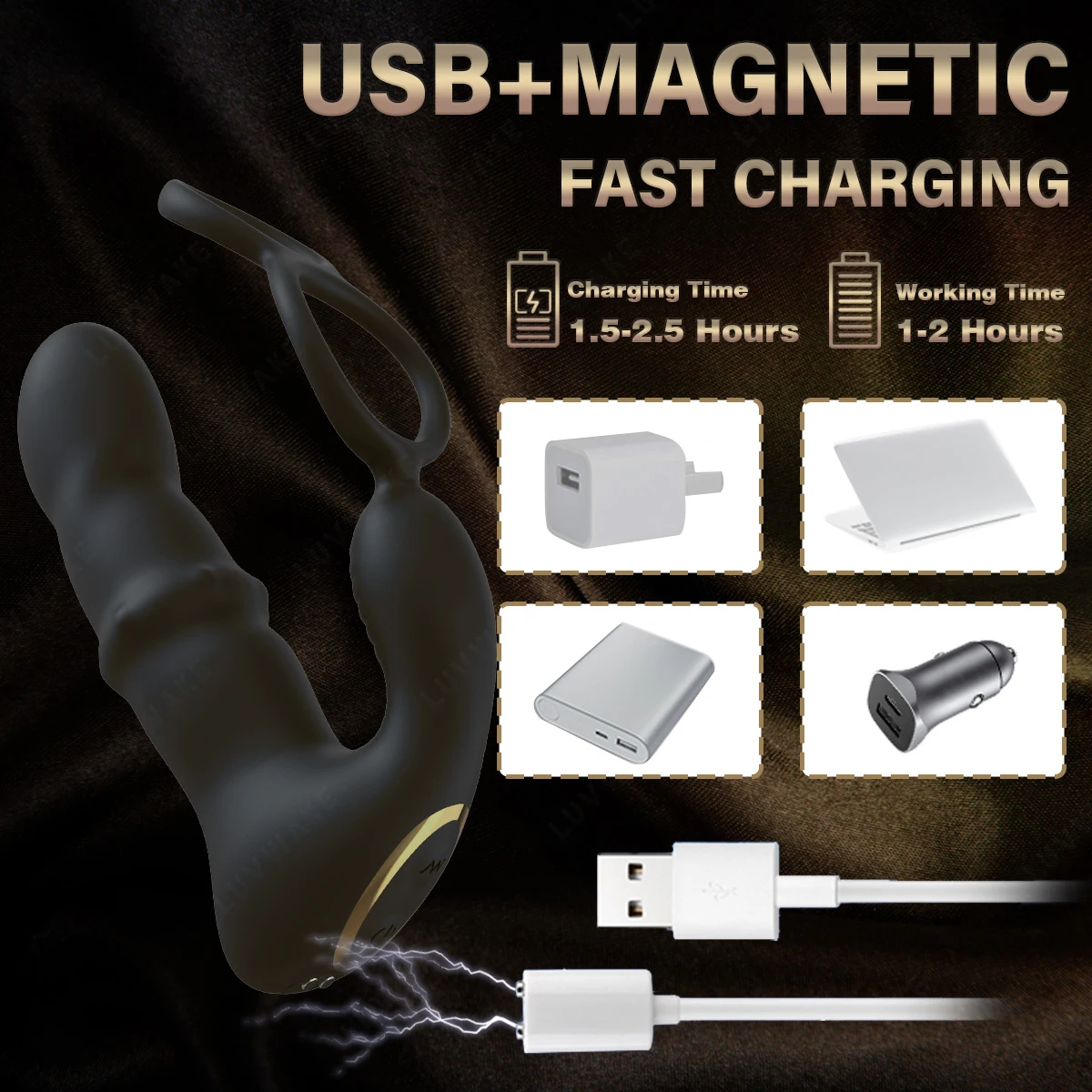 9 Wiggling Thrusting Beads Prostate Massager Vibrating Butt Plug with Penis Ring Vibrator Anal Dildo Prostate Stimulor for Men 9 Wiggling Thrusting Beads Prostate Massager Vibrating Butt Plug with Penis Ring Vibrator Anal Dildo Prostate Stimulor for Men