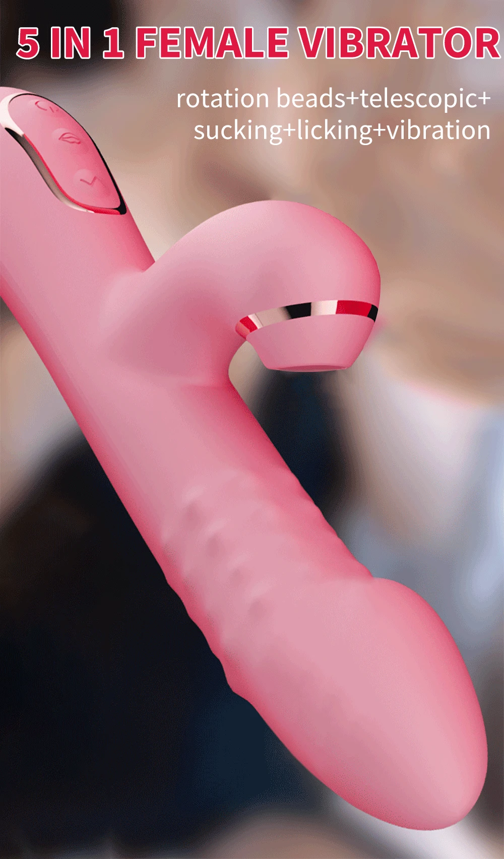 Sucking Vibrator Telescopic Clitoral Rotating Bead Vibrating Dildo G-spot Massager Clitoris Stimulator Adults Sex Toys For Women