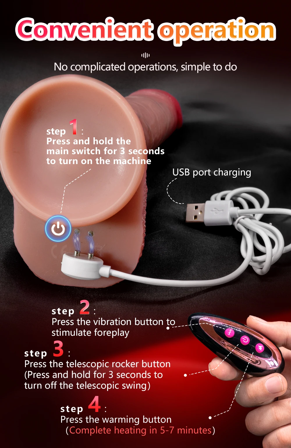 Big Telescopic Realistic Vibrating Dildo Vibrator Heating Thrusting Dildo Sex Toy G-spot Anal Stimulation Vibrating for Women