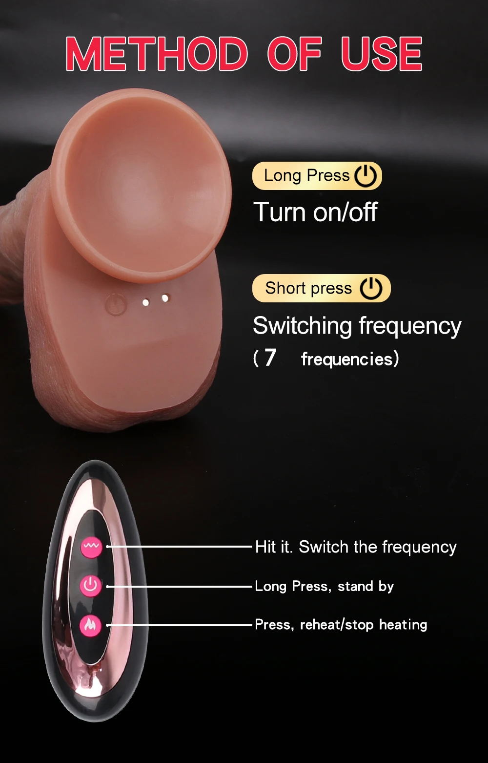 Vibrator For Women Big Realistic Thrusting Dildo Remote Control Suction Cup Real Penis Dildo Telescopic Rotating Heated Sex Toys