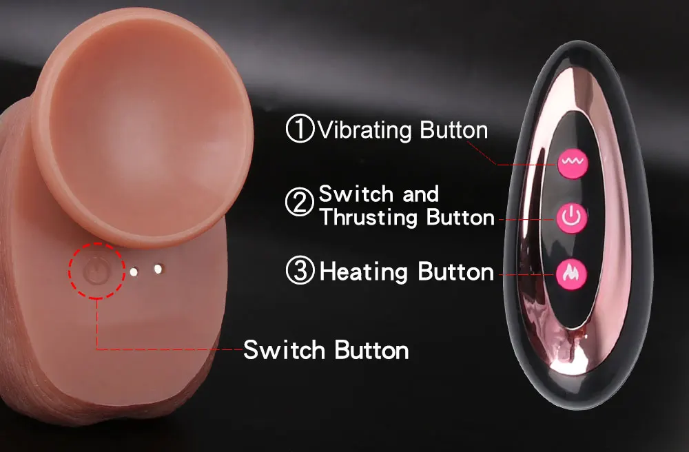 Vibrator For Women Big Realistic Thrusting Dildo Remote Control Suction Cup Real Penis Dildo Telescopic Rotating Heated Sex Toys