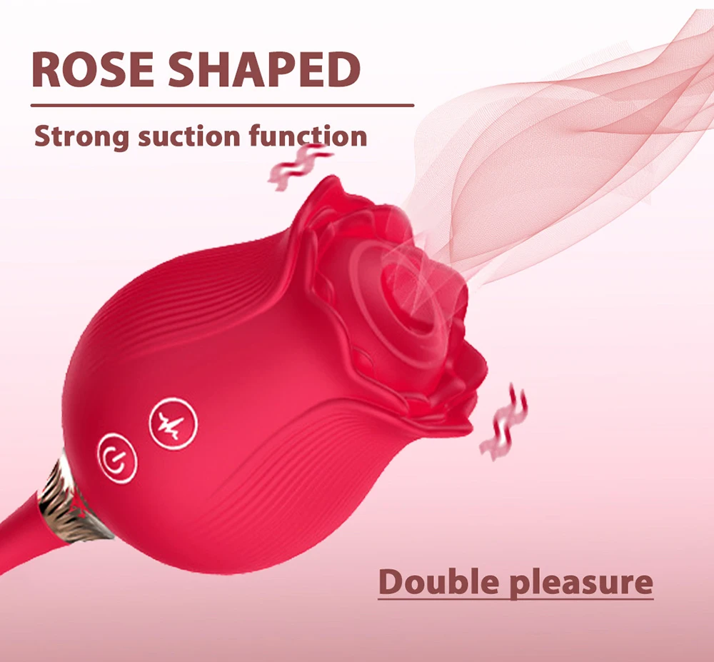 Rose Sucking Thrusting Dildo Vibrator for Women Nipple Clit Stimulator Vibrating Egg Tongue Licking Clitoris Sucker Sex Toy