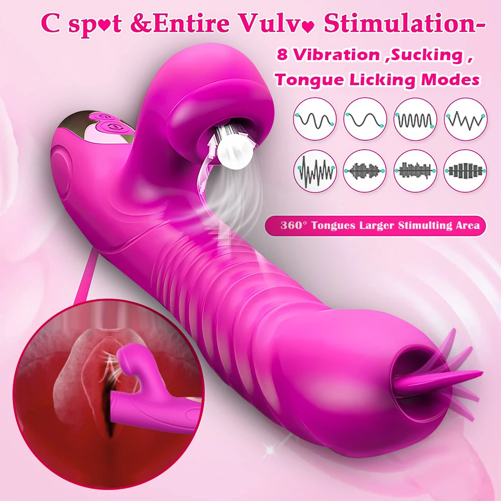 Powerful Thrusting Vibrator Female Clitoris Sucker Vacuum Stimulator G Spot Tongue Licking Dildo Adult Goods Sex Toy for Women Powerful Thrusting Vibrator Female Clitoris Sucker Vacuum Stimulator G Spot Tongue Licking Dildo Adult Goods Sex Toy for Women