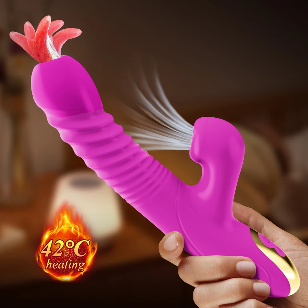 Powerful Thrusting Vibrator Female Clitoris Sucker Vacuum Stimulator G Spot Tongue Licking Dildo Adult Goods Sex Toy for Women Powerful Thrusting Vibrator Female Clitoris Sucker Vacuum Stimulator G Spot Tongue Licking Dildo Adult Goods Sex Toy for Women