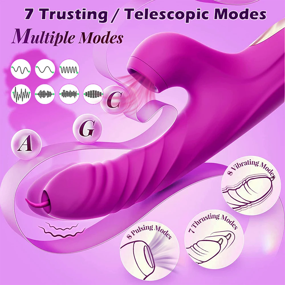 Powerful Thrusting Vibrator Female Clitoris Sucker Vacuum Stimulator G Spot Tongue Licking Dildo Adult Goods Sex Toy for Women Powerful Thrusting Vibrator Female Clitoris Sucker Vacuum Stimulator G Spot Tongue Licking Dildo Adult Goods Sex Toy for Women