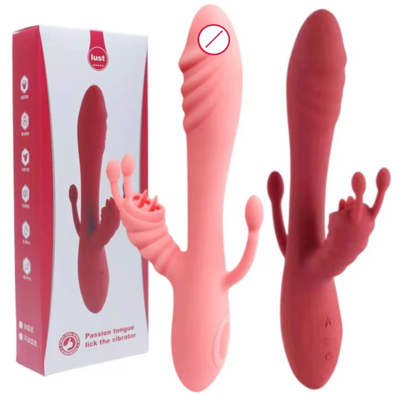 Vibrator For Women 3 In 1 Licking Machine Clitoris Stimulator G-Spot Powerful Vibro Dildo Wand Female Clit Sucker Adult Sex Toys