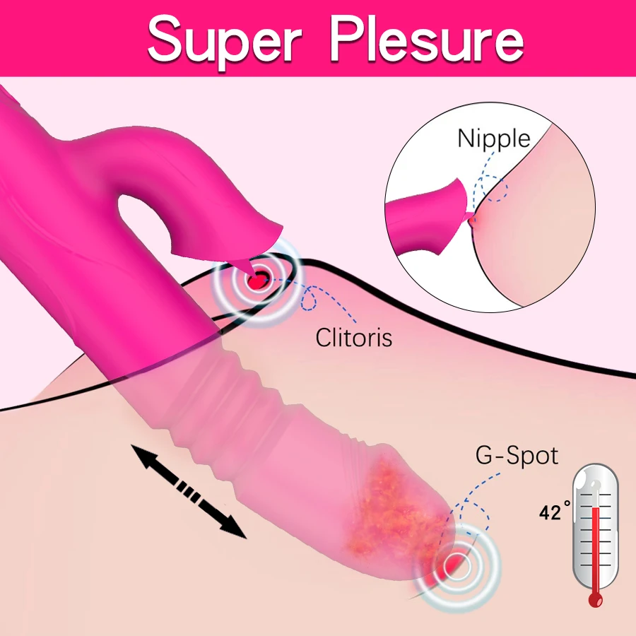 Vibrator For Women 3 In 1 Licking Machine Clitoris Stimulator G-Spot Powerful Vibro Dildo Wand Female Clit Sucker Adult Sex Toys