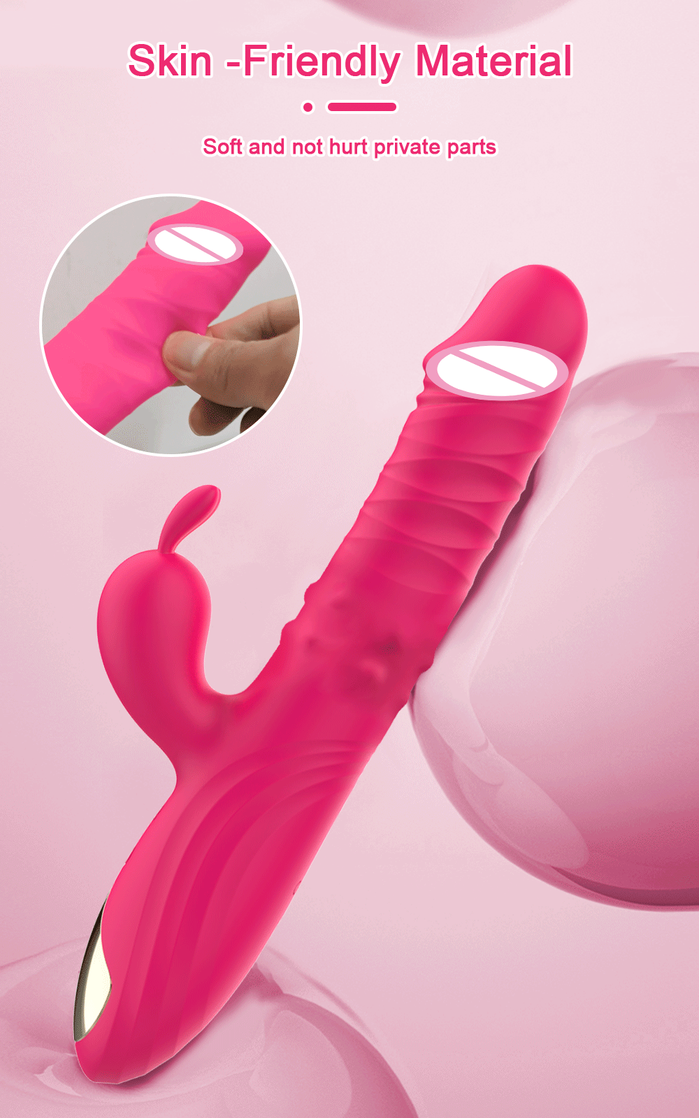 Thrusting G Spot Rabbit Dildo Vibrator Tongue Licking Rotating Vibrating Women Couples Adult Sex Toys Female Clitoris Vibrator