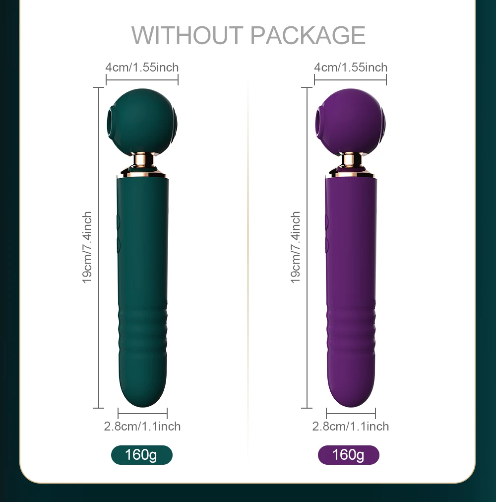 Rechargeable Thrusting Vibrators Powerful Av Magic Wand 3in1 Beating Clitoris G Spot Stimulator Sex Toys Clit Sucker For Women