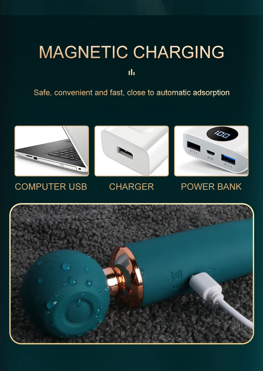 Rechargeable Thrusting Vibrators Powerful Av Magic Wand 3in1 Beating Clitoris G Spot Stimulator Sex Toys Clit Sucker For Women