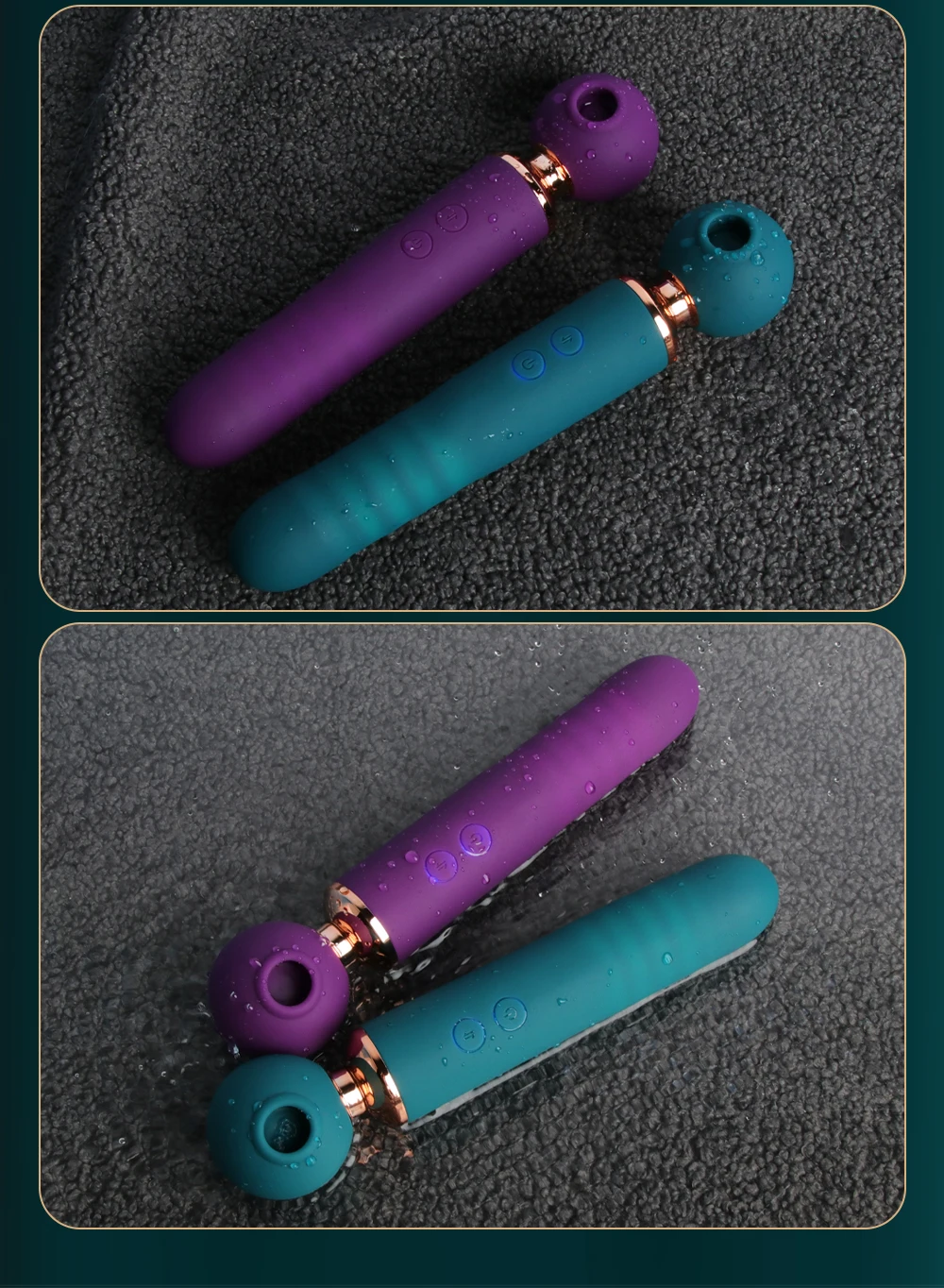 Rechargeable Thrusting Vibrators Powerful Av Magic Wand 3in1 Beating Clitoris G Spot Stimulator Sex Toys Clit Sucker For Women