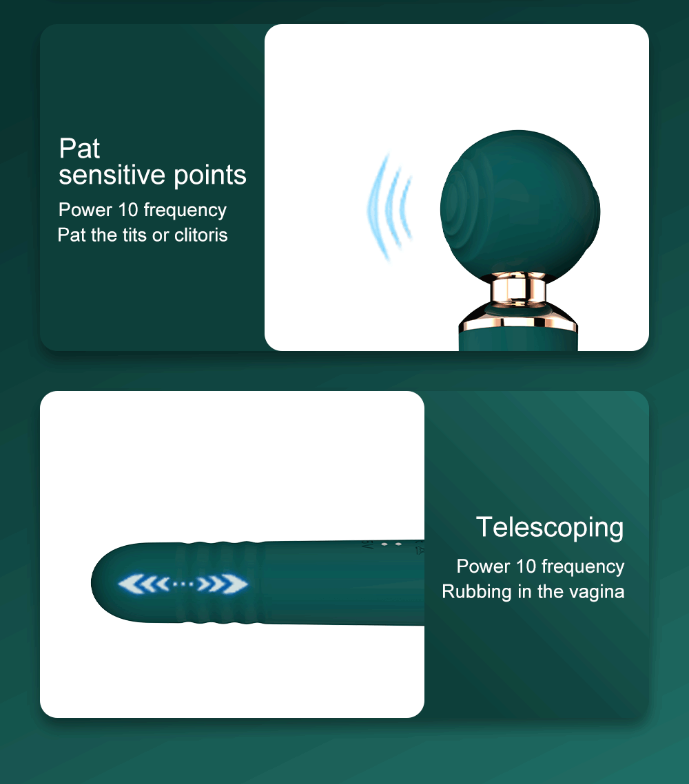 Rechargeable Thrusting Vibrators Powerful Av Magic Wand 3in1 Beating Clitoris G Spot Stimulator Sex Toys Clit Sucker For Women