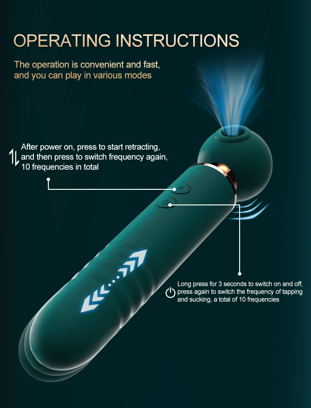 Rechargeable Thrusting Vibrators Powerful Av Magic Wand 3in1 Beating Clitoris G Spot Stimulator Sex Toys Clit Sucker For Women