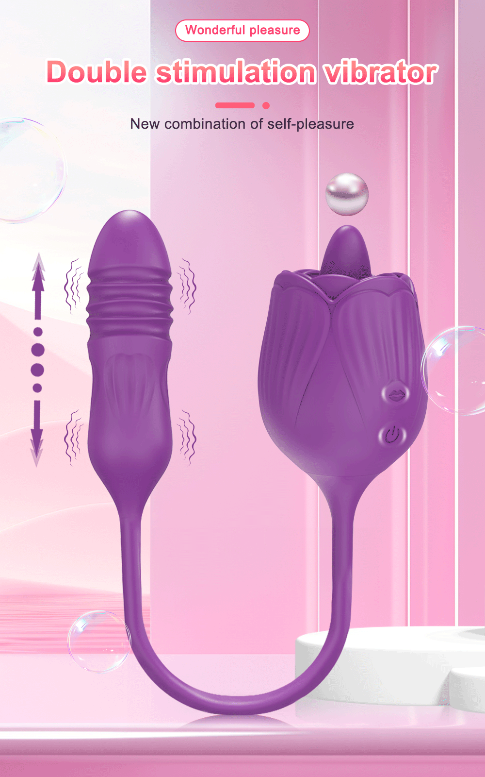 Sex Toys for Women Rose-Licking Vibrator Vibrating Clit Nipple Blowjob Clitoris Stimulation Thrusting Dildo Female Masturbation Sex Toys for Women Rose-Licking Vibrator Vibrating Clit Nipple Blowjob Clitoris Stimulation Thrusting Dildo Female Masturbation
