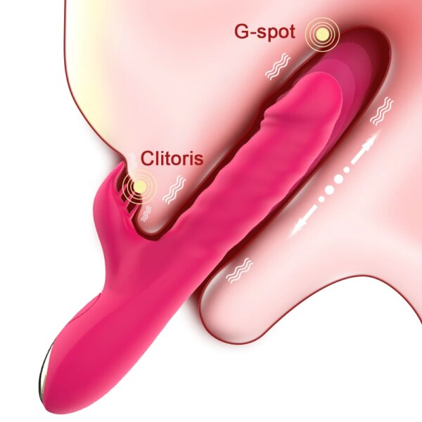 G Spot Vibrator for Women Sex Toy Vagina Clitoral Massager Powerful Vibration Telescopic Rotation Vibrator Licking Machine