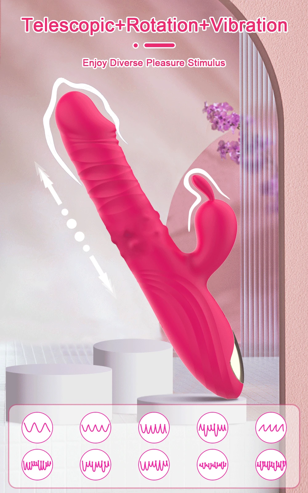 G Spot Vibrator for Women Sex Toy Vagina Clitoral Massager Powerful Vibration Telescopic Rotation Vibrator Licking Machine G Spot Vibrator for Women Sex Toy Vagina Clitoral Massager Powerful Vibration Telescopic Rotation Vibrator Licking Machine