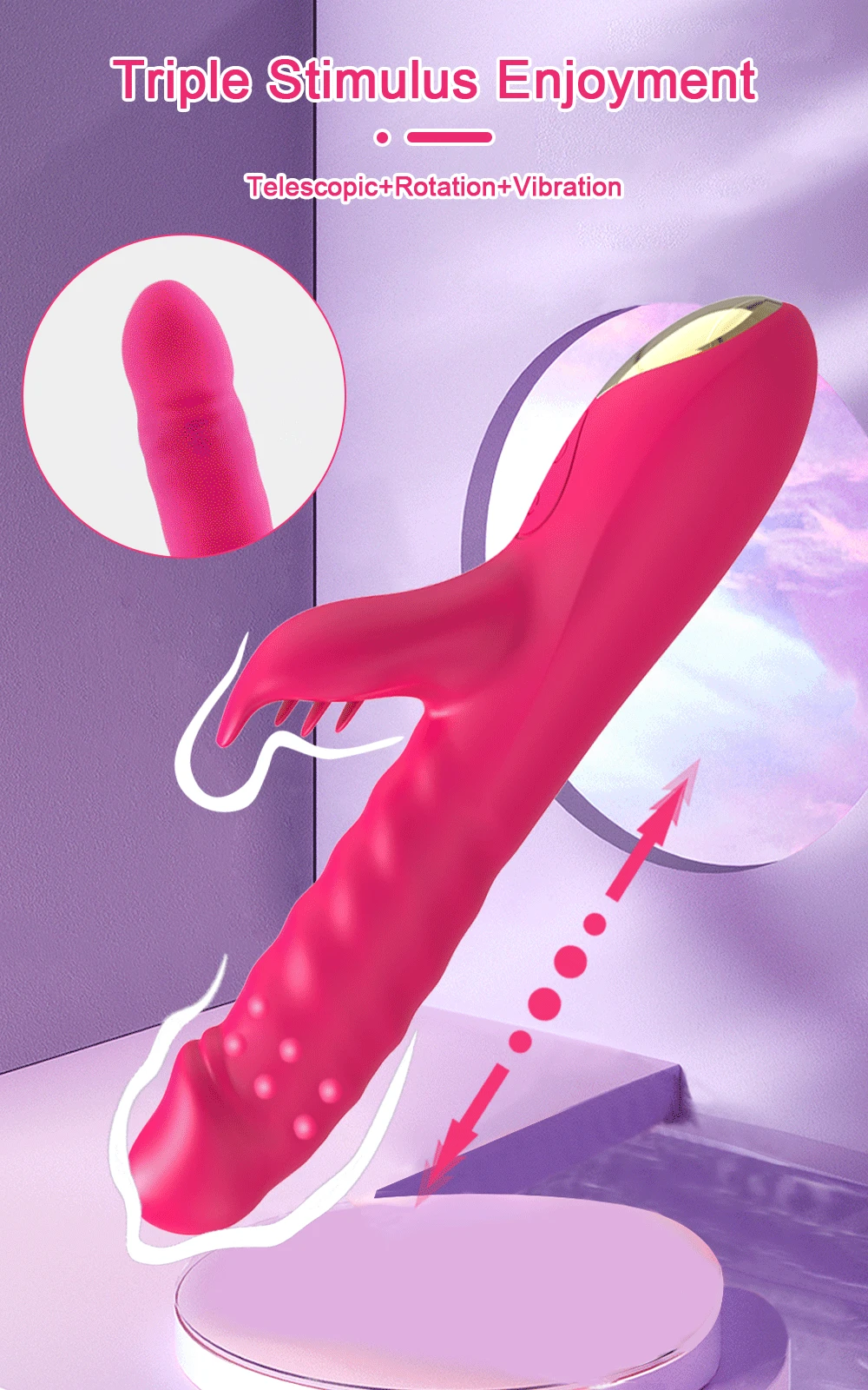 G Spot Vibrator for Women Sex Toy Vagina Clitoral Massager Powerful Vibration Telescopic Rotation Vibrator Licking Machine G Spot Vibrator for Women Sex Toy Vagina Clitoral Massager Powerful Vibration Telescopic Rotation Vibrator Licking Machine
