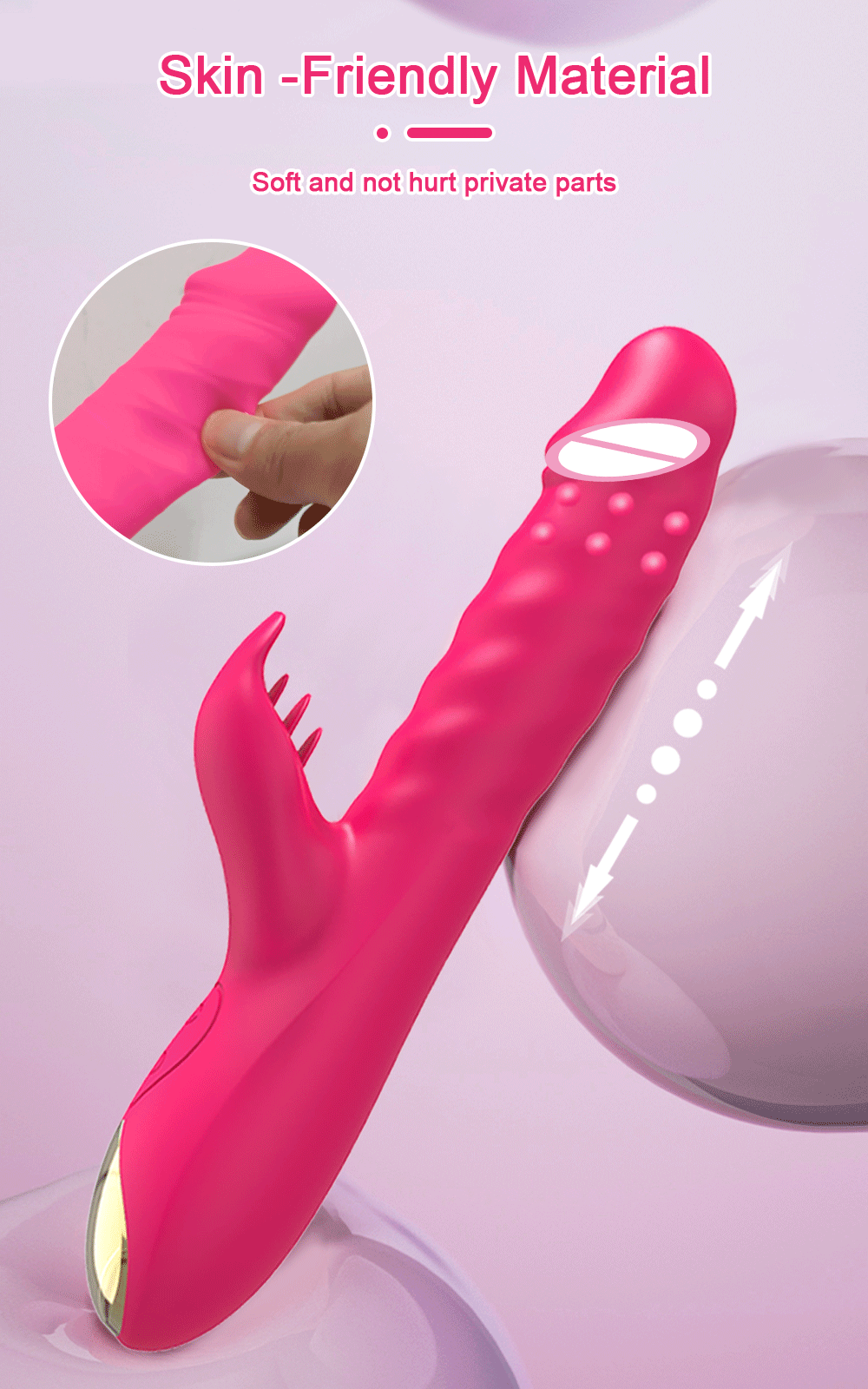 Rabbit Vibrator for Women Vagina G-Spot Nipple Clitoris Stimulator Thrusting Telescopic Rotating Dildo for Adult Sexy Toys