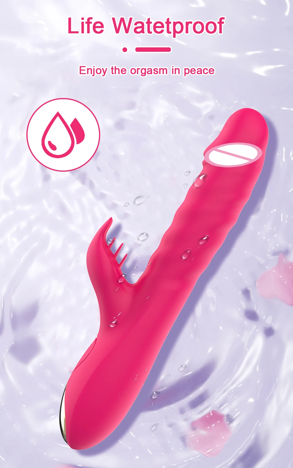Rabbit Vibrator for Women Vagina G-Spot Nipple Clitoris Stimulator Thrusting Telescopic Rotating Dildo for Adult Sexy Toys