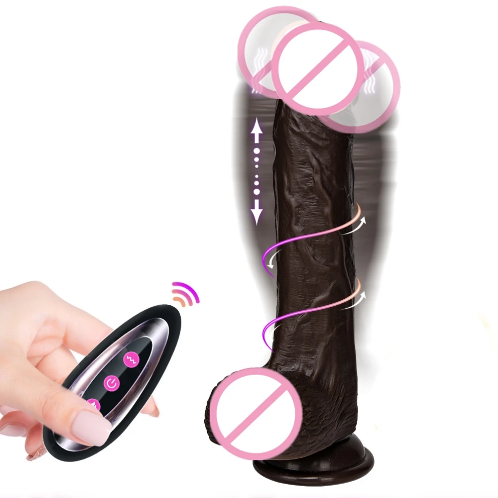Peristaltic Vibrating Soft Realistic Dildo Vibrator with Suction Cup Silicone Swing Penis Remote Control Sex Toy for Women