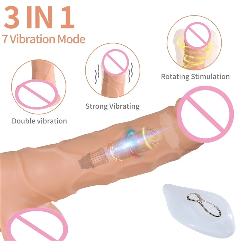 Peristaltic Vibrating Soft Realistic Dildo Vibrator with Suction Cup Silicone Swing Penis Remote Control Sex Toy for Women