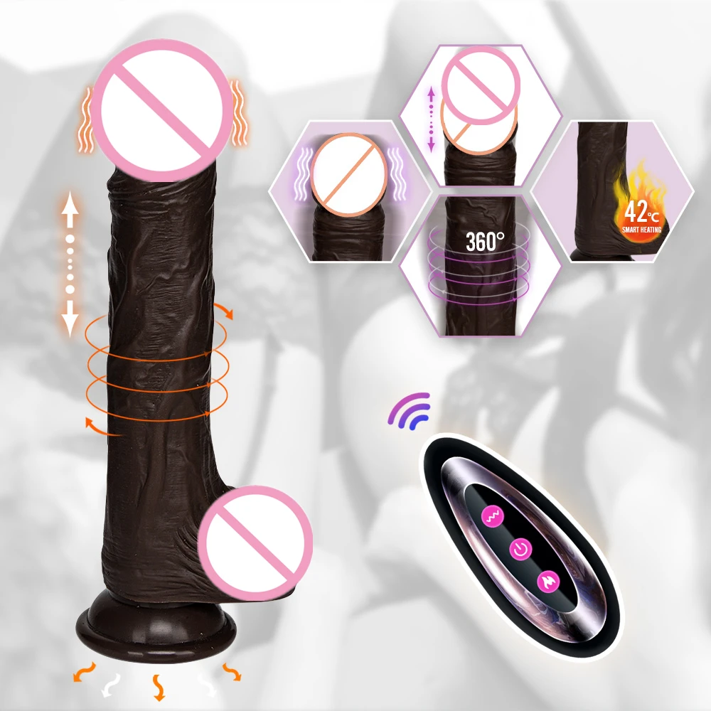 Peristaltic Vibrating Soft Realistic Dildo Vibrator with Suction Cup Silicone Swing Penis Remote Control Sex Toy for Women