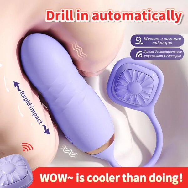 Female Telescopic Thrust Gun Vibrator G-Spot Stimulation Wireless Remote Control Wearable Vibrator Woman Sex Toys Adult sex shop