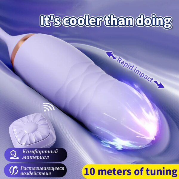 Female Telescopic Thrust Gun Vibrator G-Spot Stimulation Wireless Remote Control Wearable Vibrator Woman Sex Toys Adult sex shop