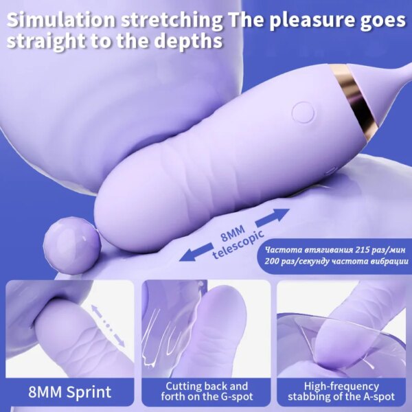 Female Telescopic Thrust Gun Vibrator G-Spot Stimulation Wireless Remote Control Wearable Vibrator Woman Sex Toys Adult sex shop
