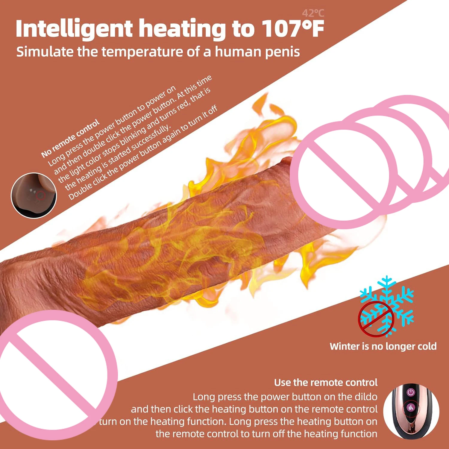 Thrusting Realistic Dildo Vibrator Silicone Anal Dildo for G-spot Stimulation Remote Control Heating Dildo Sex Toys for Women